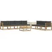 vidaXL Ensemble de canapés d'extérieur avec coussins, 7 pièces, blanc et anthracite
