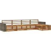 vidaXL Ensemble de salon de jardin 5 pièces en bois d'acacia massif, finition naturelle