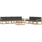 vidaXL Ensemble de canapés d'extérieur avec coussins, 7 pièces, blanc et anthracite