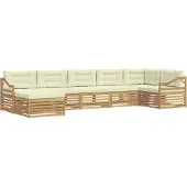 vidaXL Ensemble de canapés d'extérieur avec coussins, 7 pièces, blanc et crème