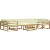 vidaXL Ensemble de canapés d'extérieur avec coussins, 6 pièces, blanc et crème