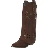 Salinyang Bottes de cowboy chocolat