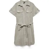 Vero Moda Robe-chemise 'VMTHILDE' greige / blanc