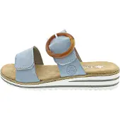 Rieker Chaussons d'intérieur Dollaro pour femmes, confortables, bleus, pour un usage quotidien