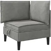 vidaXL Canapé avec rangement, velours gris clair