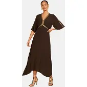 Love & roses Robe marron / or