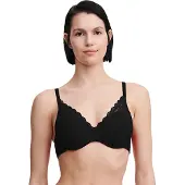 Chantelle Easy Feel Floral Touch Soutien-gorge à coques, Noir, (Une unité par pack, 75 F)