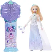 Disney Poupée Elsa Jewel Reveal, La Reine des Neiges, accessoires avec 8 surprises, 1 boîte à bijoux en forme de flocon de neige, 1 bague