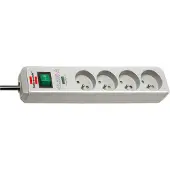 Brennenstuhl Parafoudre H05VV-F 3G1,5 4 prises 1,5m gris clair