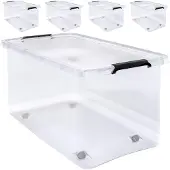 Deuba 4x Boîte de rangement plastique 60x40x35cm 60L
