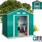 Gardebruk Abri de jardin vert en métal 200x135x190cm