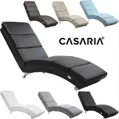 Casaria Chaise de relaxation crème London en tissu