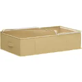 vidaXL Boîte de rangement avec fenêtre transparente sur le dessus, en tissu non tissé crème