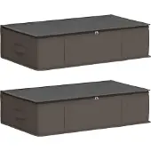 vidaXL Boîte de rangement avec fenêtre transparente sur le dessus, lot de 2, gris
