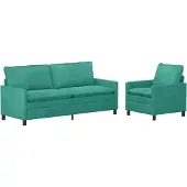 vidaXL Ensemble de Canapés 2 pcs Turquoise Velours