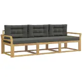 vidaXL - Ensemble de salon de jardin, 3 pièces, blanc et anthracite, en polyester