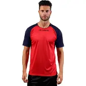 Givova T-shirt - - Capo MC - Bleu marine/rouge - Manches courtes - Homme