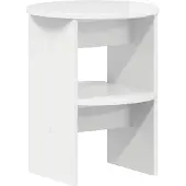 vidaXL Meuble d'appoint blanc brillant Ø 40 x 50 cm en aggloméré