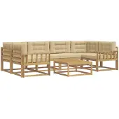 vidaXL Ensemble de canapés d'extérieur avec coussins, 5 pièces, blanc et beige