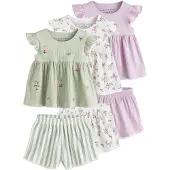 Next Pyjama vert clair / lilas / rouge vif / blanc