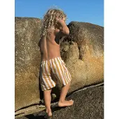 Swim Essentials Garçons, Short de bain, Badehose Jungs 110/1 Yellow Striped, Jaune, (110, 116)