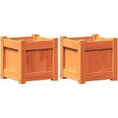 vidaXL Jardinières 2 pcs cire marron bois de pin massif