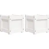 vidaXL Jardinières 2 pcs blanc bois de pin massif