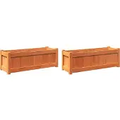 vidaXL Jardinières 2 pcs cire marron bois de pin massif