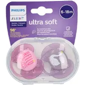 Philips AVENT Sucette ultra soft 6-18 mois (Couleur non sélectionnable) 2 pc(s) Sucette(S)