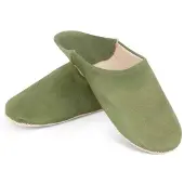 Safaary Babouche marocaine en cuir vert