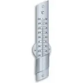 TFA 12.2029 Thermomètre analogique extérieur et intérieur en aluminium, Thermomètre + hygromètre, Argent