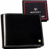Rovicky Grand portefeuille en cuir naturel pour homme -