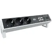 Bachmann DESK 2 - Bâti de prises - entrée, entrée GST18i3 - raccords de sortie : 3 - Allemagne - RAL 9010 (902.302)