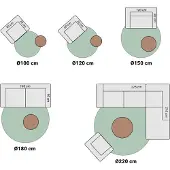 FRAAI Tapis rond à poils longs - Grand Lines Crème/Noir | Ø 220 cm | Rond | Pile haute