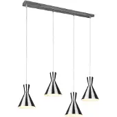 TRIO Lampe suspendue Enzo Beam 4 lumières en acier inoxydable