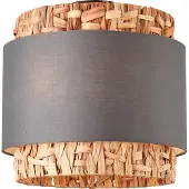 Eglo Plafonnier Waterlilly rotin avec tissu gris