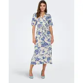 JDY Robe-chemise 'JDYStarr' bleu roi / blanc