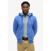 Superdry Homme Sweat à Capuche Zippé Logo Essential Mi-brossé Bleu Taille: Xxxl
