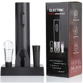 INF Ensemble 6 Pièces Ouvre-Bouteille Électrique - Tire-Bouchon Automatique Rechargeable Avec Accessoires