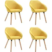 vidaXL Chaises de salle à manger 4 pcs Jaune Tissu