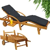 Casaria Transat de jardin Tami Sun 200cm avec coussin