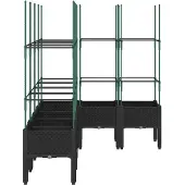 vidaXL Jardinière avec treillis noir 160x120x142,5 cm PP