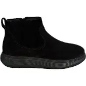 FitFlop pour femme. E35-090 iQ-COMFF BOTTINES EN DAIM AVEC ZIP (41), Noir, Plat, Cuir, Fermeture éclair, Casuel