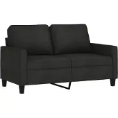 vidaXL Canapé 2 places noir 120 cm Tissu