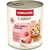 Animonda Carny 24x800g Adult dinde, poulet et crevettes - Pâtée pour chat