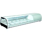 CombiSteel Vitrine à sushis 62 litres - 6 bacs GN 1/3, éclairage LED, modèle de table