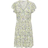 ONLY Robe-chemise 'ONLCLAUDETTE' citron vert / vert foncé / blanc