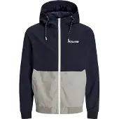 Jack & Jones Veste mi-saison 'JJERush' bleu marine / greige / blanc