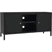 vidaXL Armoire TV noire 105x35x52 cm acier et verre