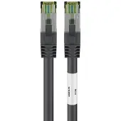 Goobay 66719 CAT 8.1 Netzwerkkabel, S/FTP (PiMF), Schwarz, 0.25 m - LSZH halogenfrei, Kupfer AWG 24